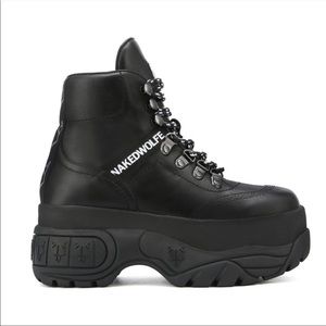 NAKED WOLFE WICKED BOOTS BLACK  LEATHER 36EU/6US